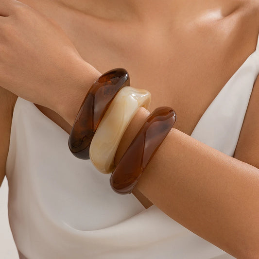 Brown Irregular Acrylic Bangles