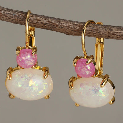 Natural Stone Boho Hook Earrings – Unique Mother’s Day Gift