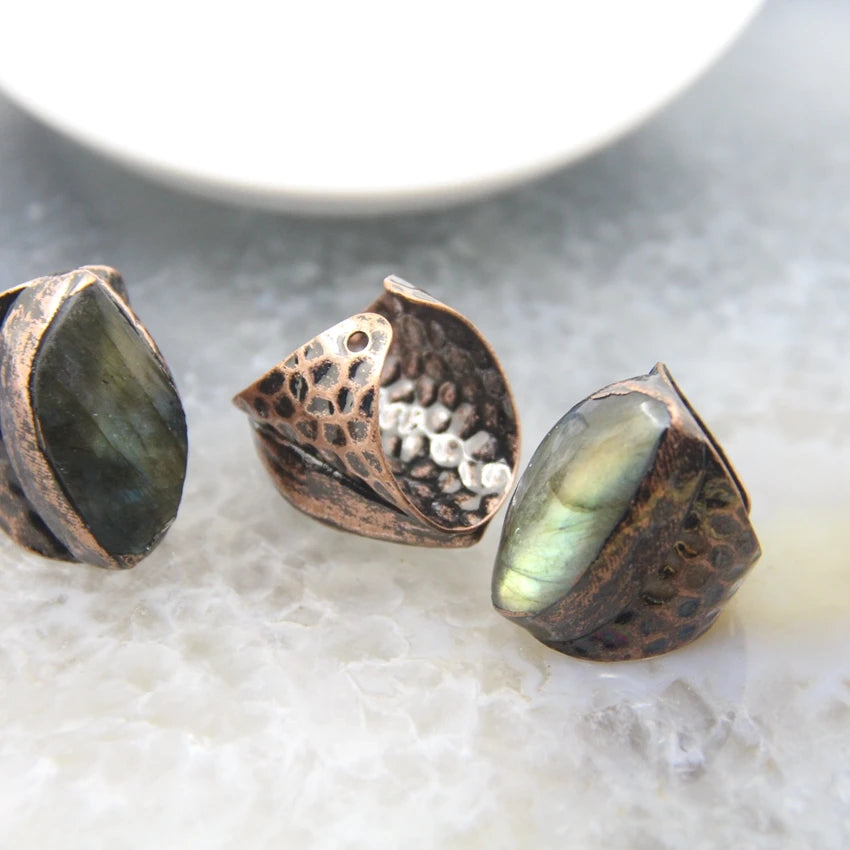 Adjustable Natural Labradorite Ring