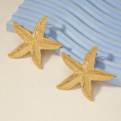 Large Metal Starfish Stud Earrings boho chic 