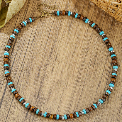 Handmade Pine Stone & Wood Bead Jewelry Set