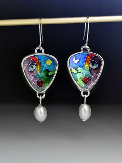 Vintage Ethnic Hook Pendant Earrings