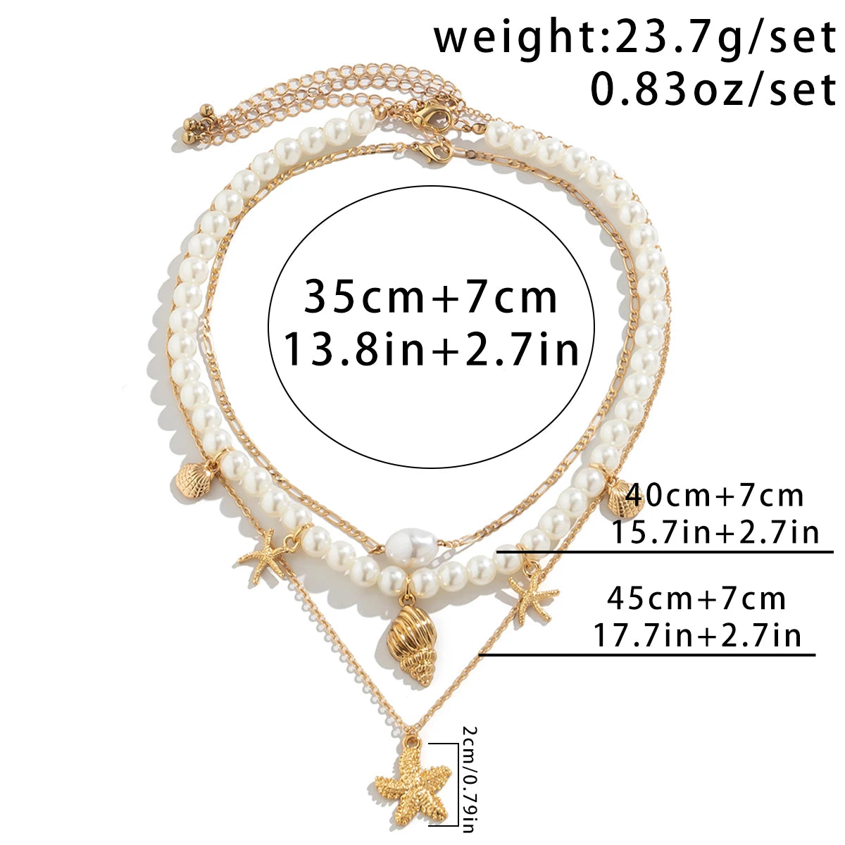 Starfish Pearl Beads Choker Necklace