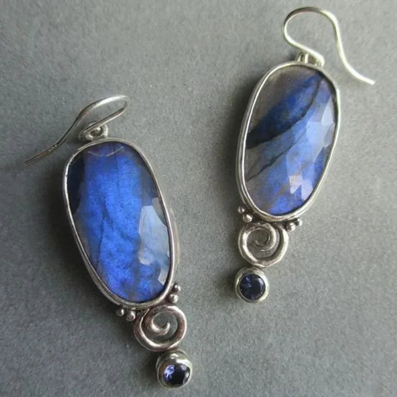 Water Drop Blue Stone Earrings