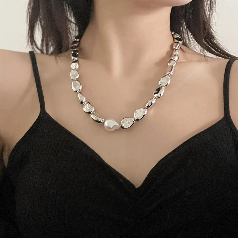 Pearl Chain Necklace boho chic 