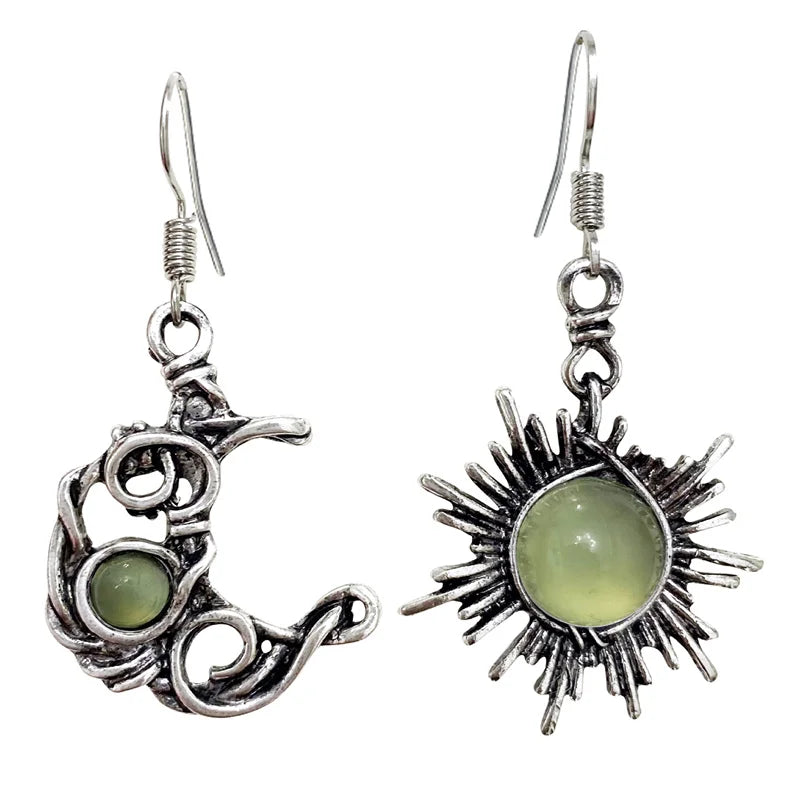 Sun And Moon Earrings boho chic free spirit 