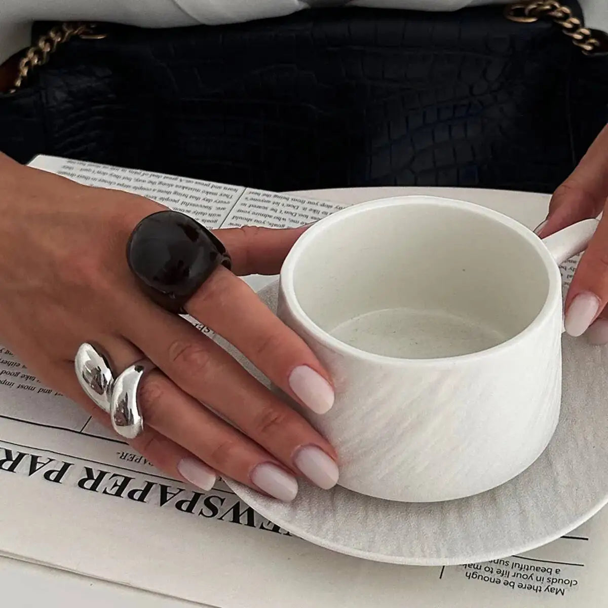 Boho Geometric Chunky Resin Knuckle Rings (2-Piece)