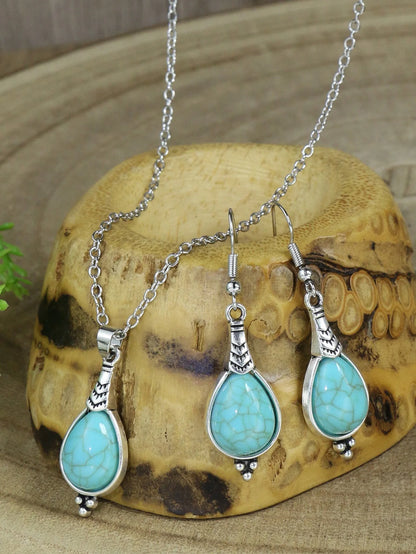 Boho-Chic Inlaid Pendant Set