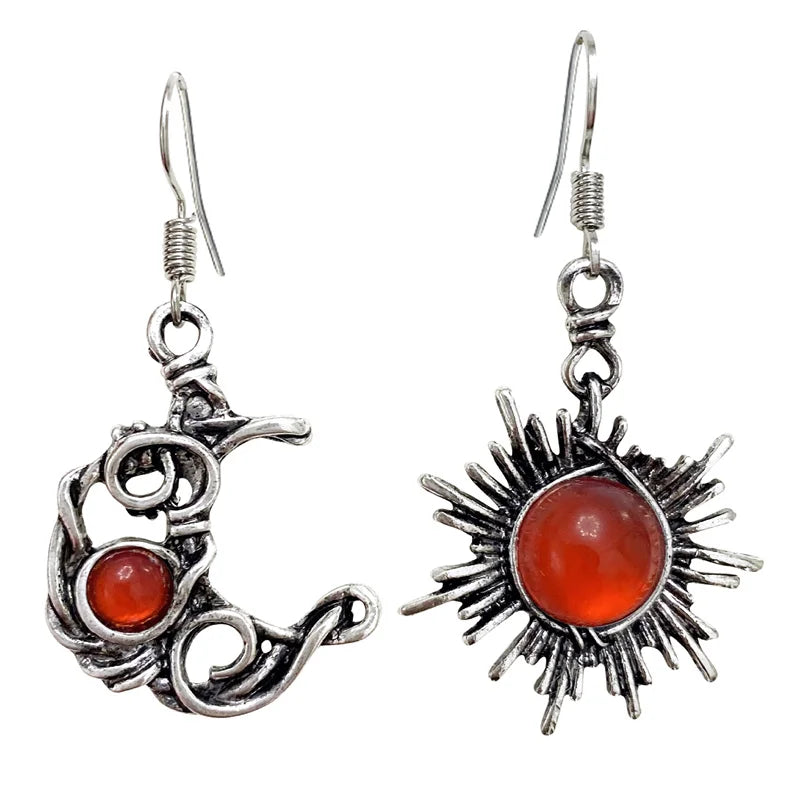 Sun And Moon Earrings boho chic free spirit 