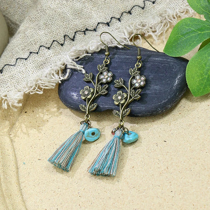 Vintage Blue Boho Earrings