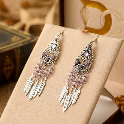 Boho Leaf Tassel Earrings