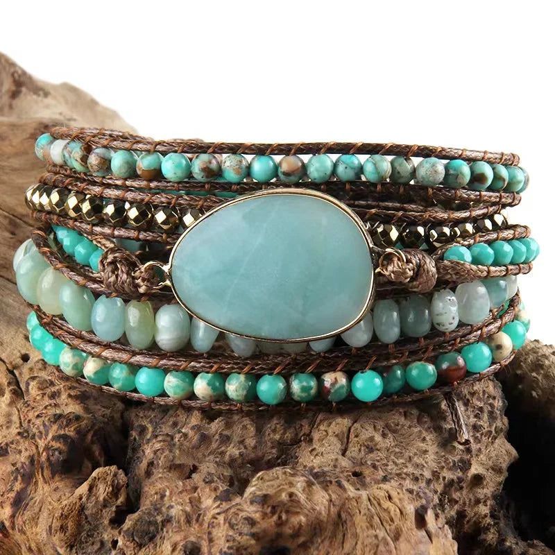 Natural Stones Wrap Bracelets