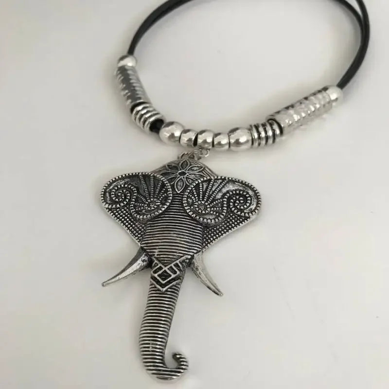 Elephant Pendant Choker Necklace