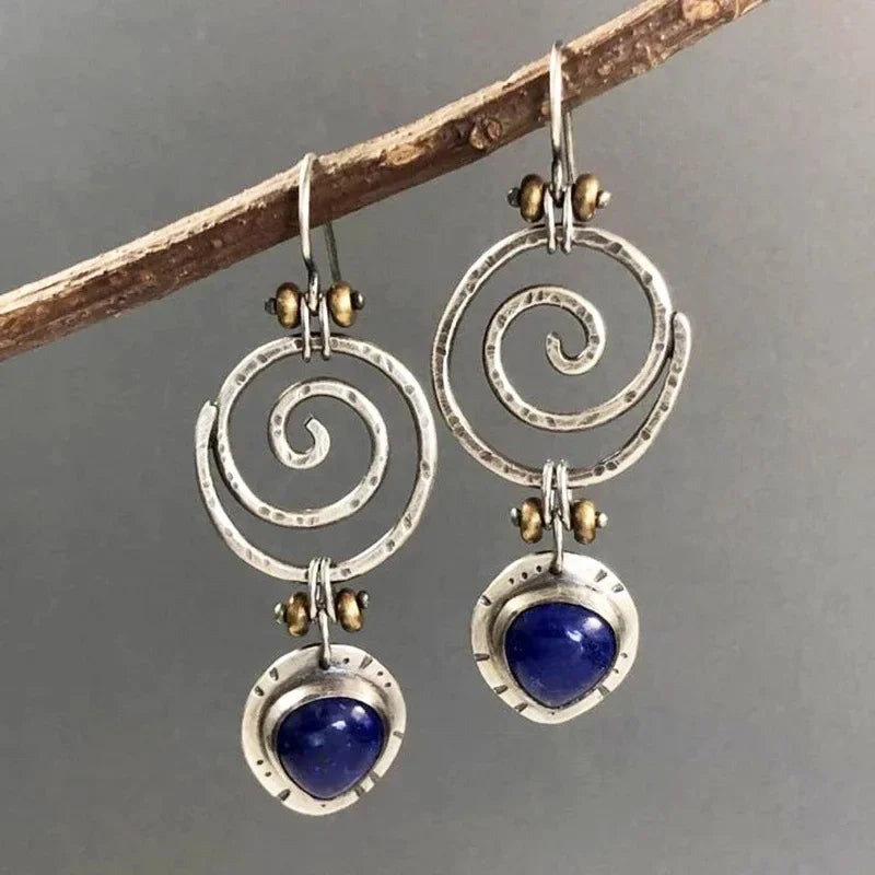 Water Drop Blue Stone Earrings