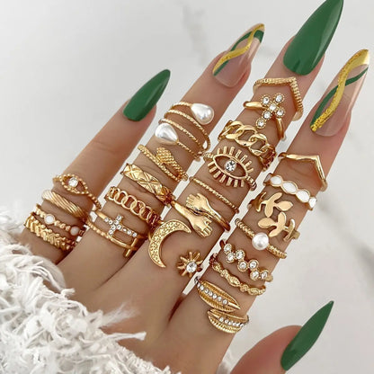 Vintage Knuckle Rings Set boho chic Lifestyle 