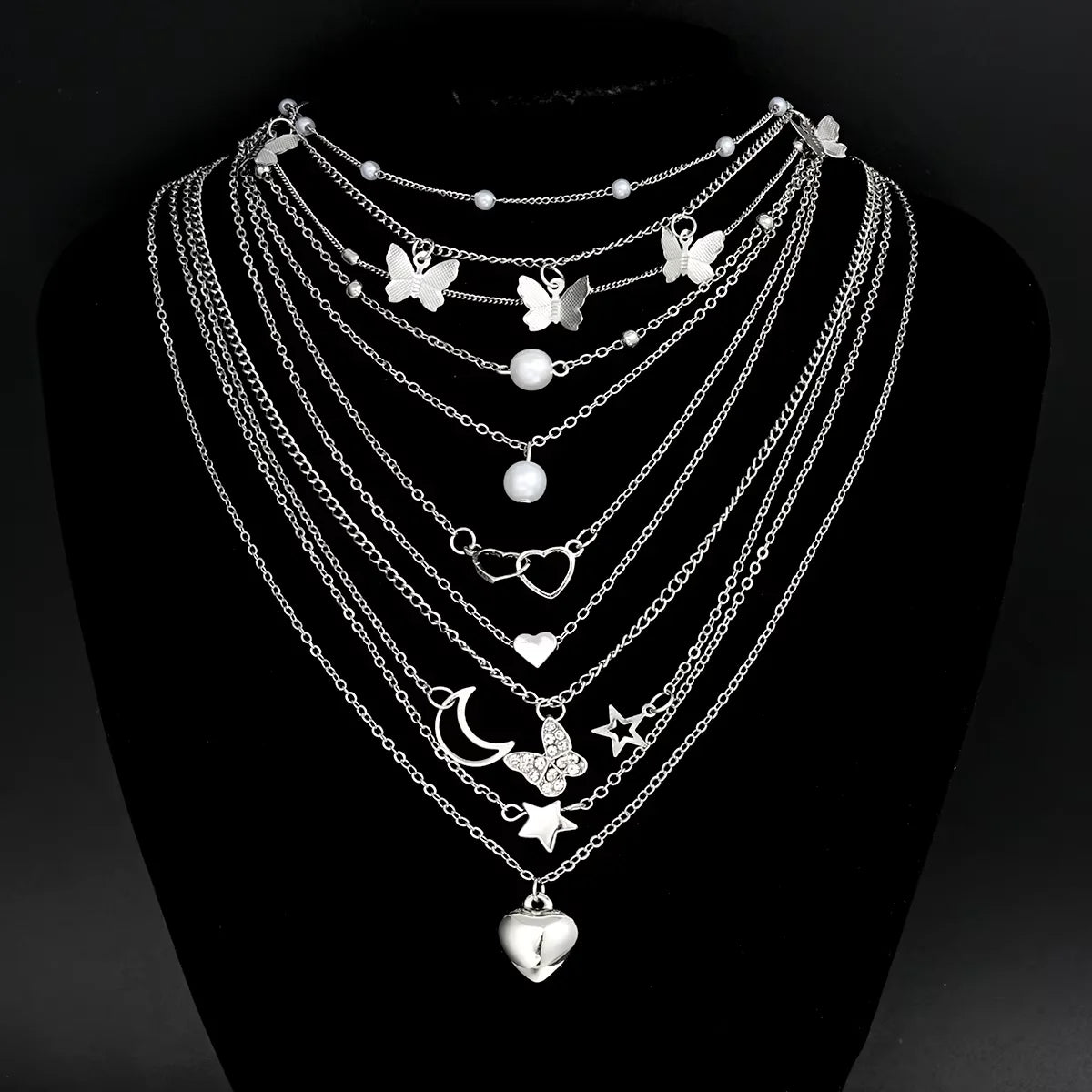 Bohemian Layered Charm Necklace Set