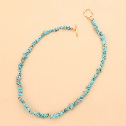 Blue Stone Seed Beads Necklace