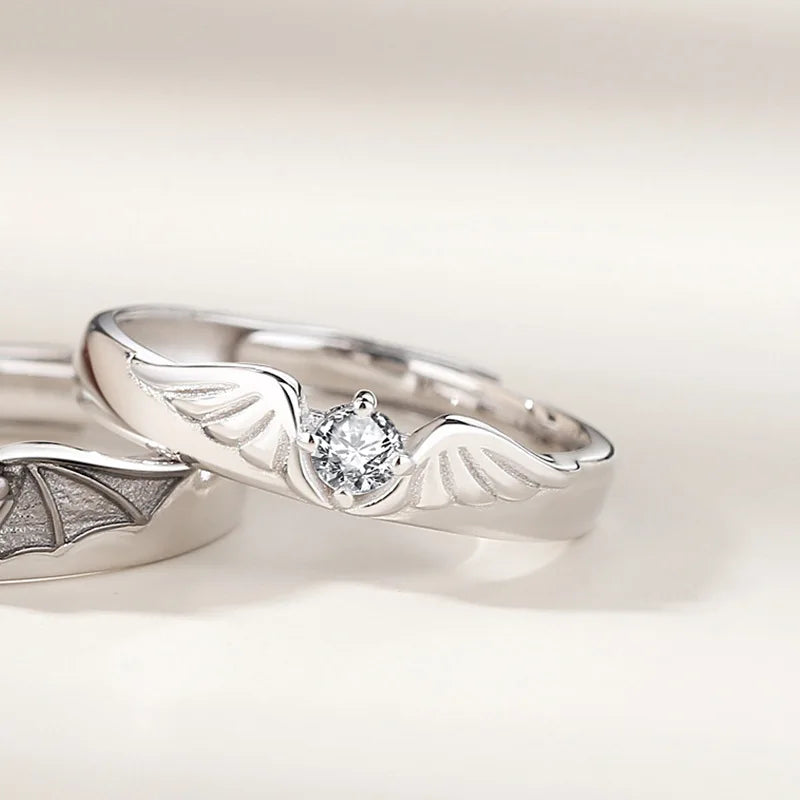 Crystal Angel & Demon Couple Rings