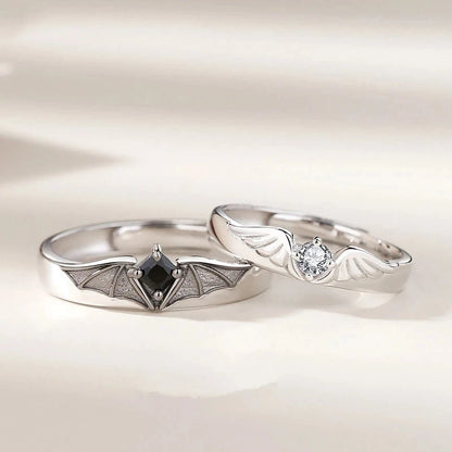 Crystal Angel & Demon Couple Rings