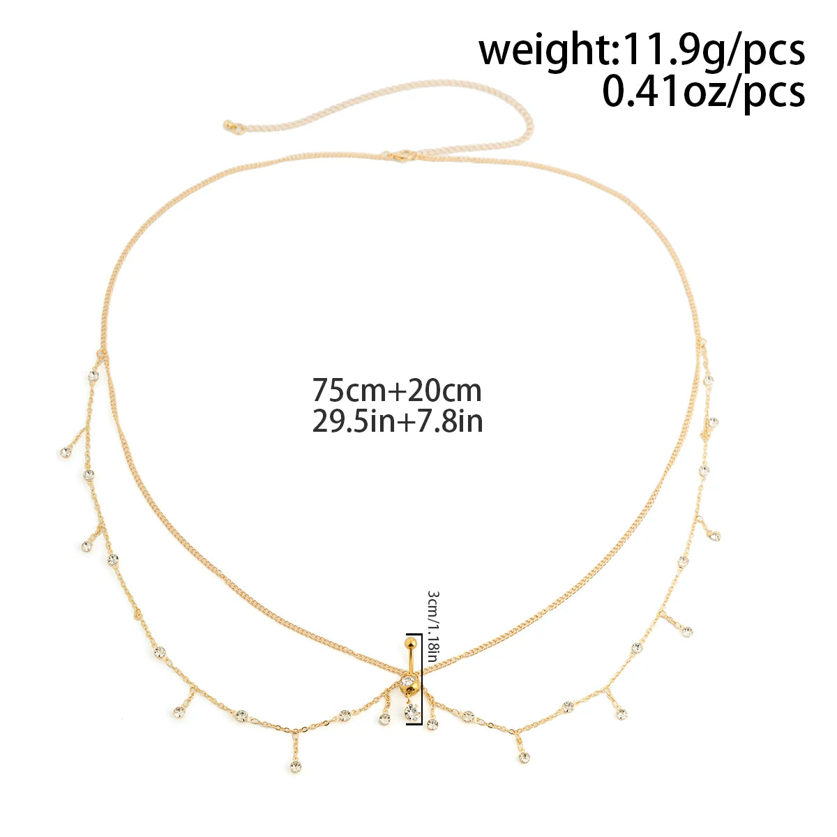 Summer Geometric Metal Body Chain