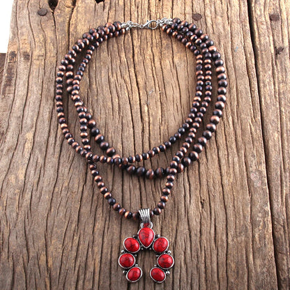 Rustic Earth-Tone Beaded Necklace
