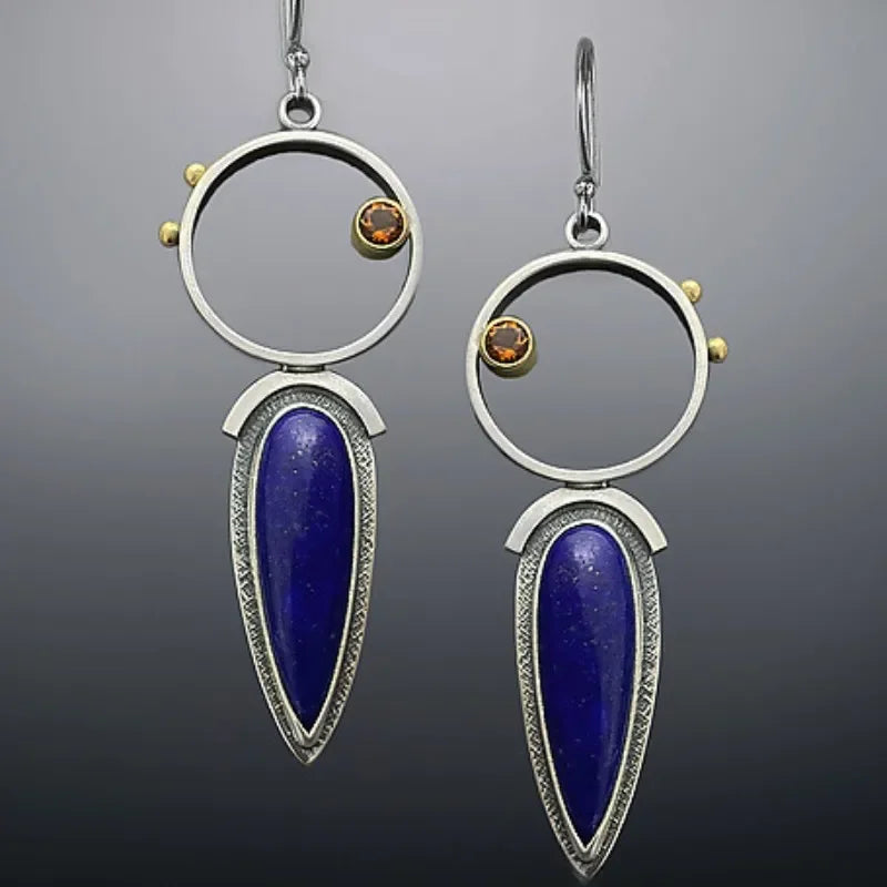 Water Drop Blue Stone Earrings