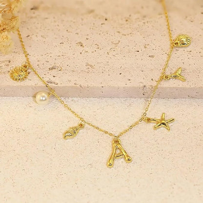 A-Z Boho Starfish Necklace