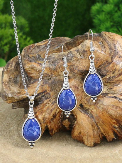 Boho-Chic Inlaid Pendant Set