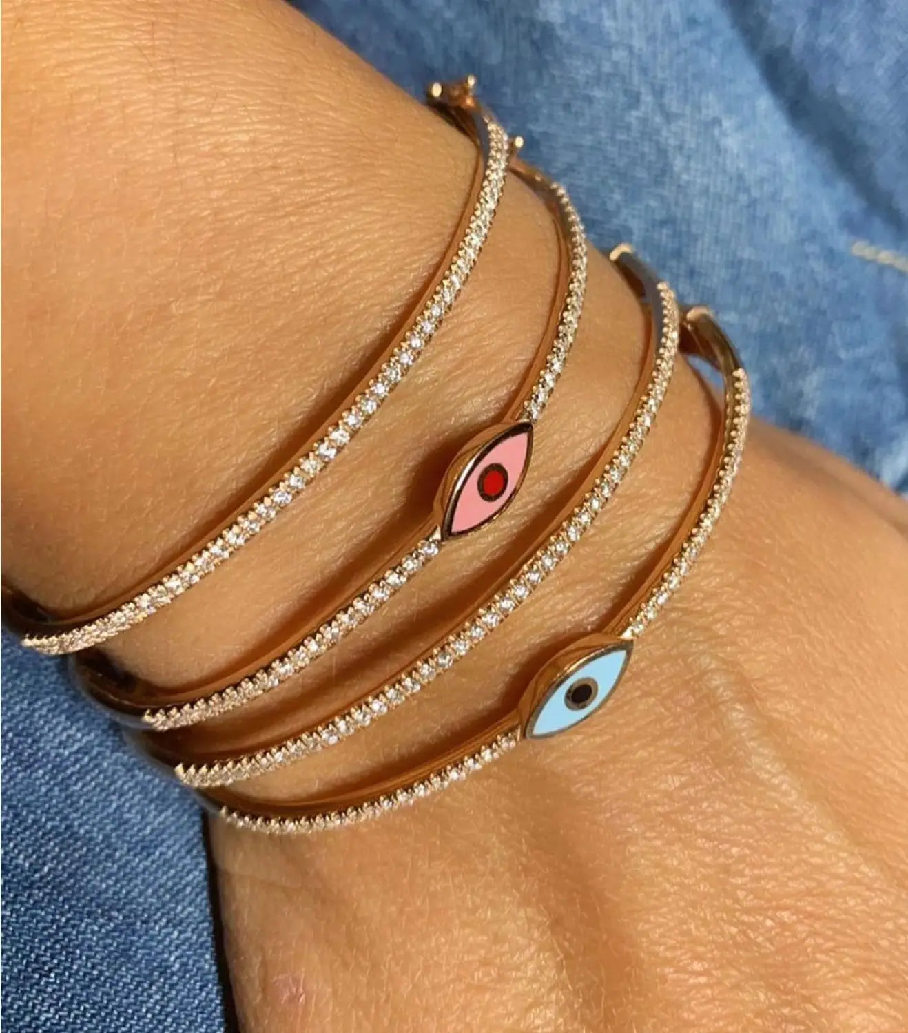 Rose Gold Color Evil Eye Bracelet