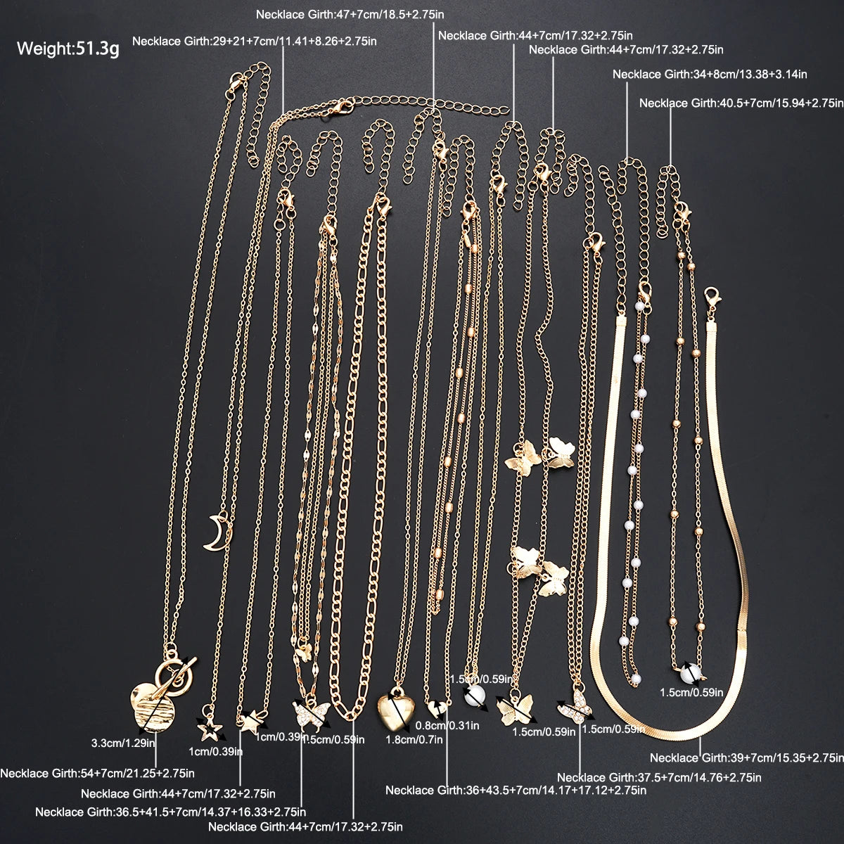 Bohemian Layered Charm Necklace Set