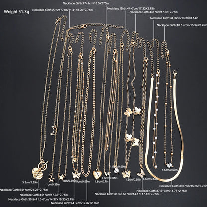 Bohemian Layered Charm Necklace Set