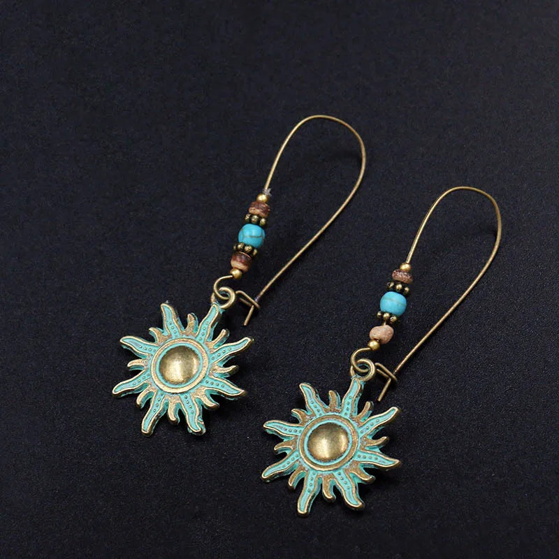Antique Geometric Hollow Drop Earrings