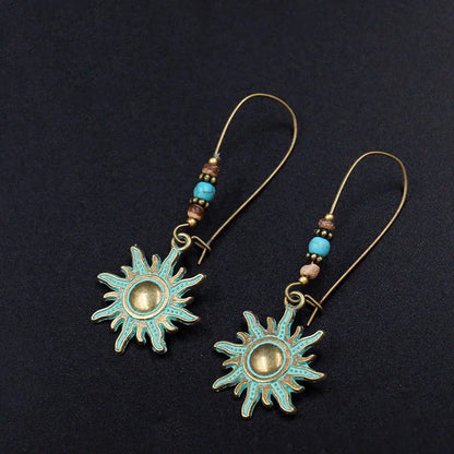 Antique Geometric Hollow Drop Earrings