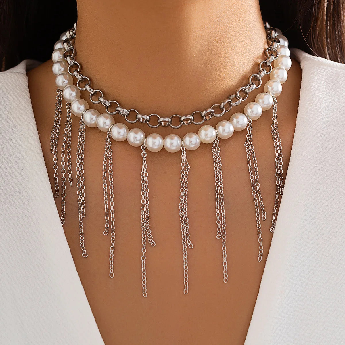 Vintage Tassel pearl Necklace