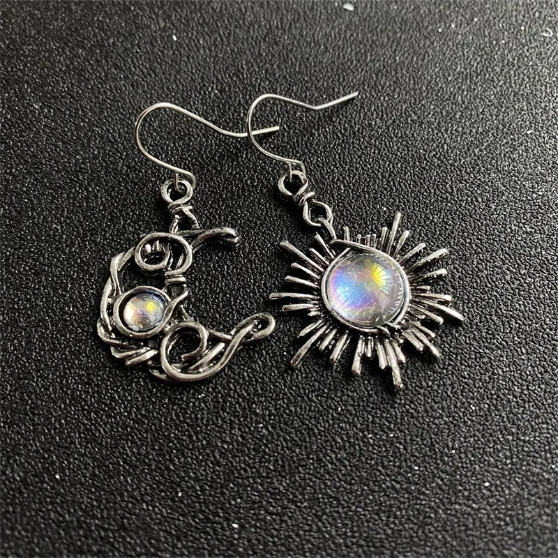 Sun And Moon Earrings boho chic free spirit 