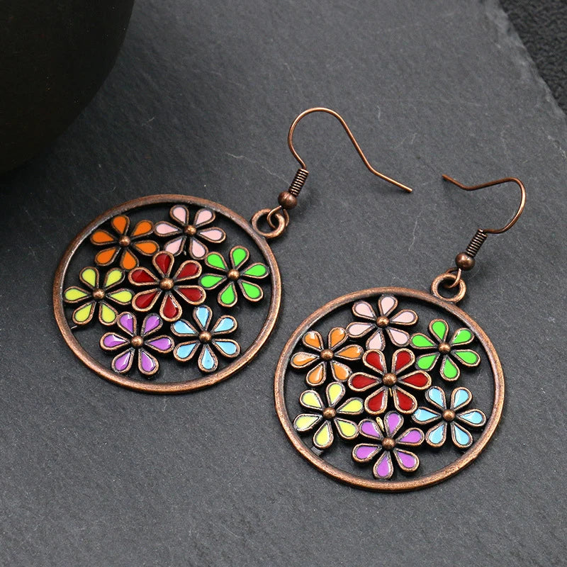 Retro Hollow Flower Earrings Free spirit Jewelry