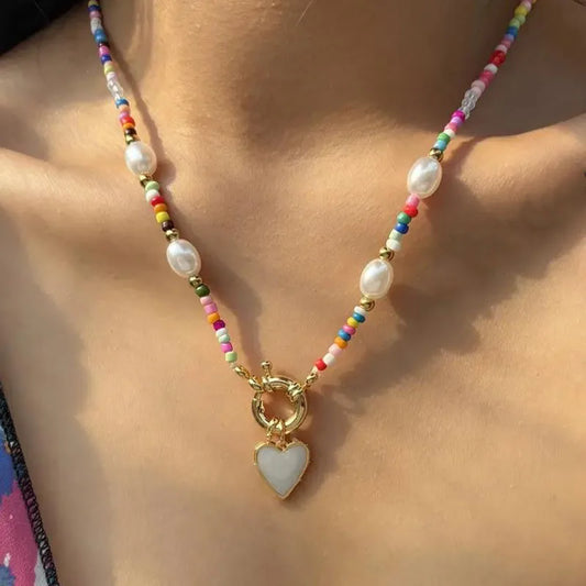 Heart Beads Chain Necklaces