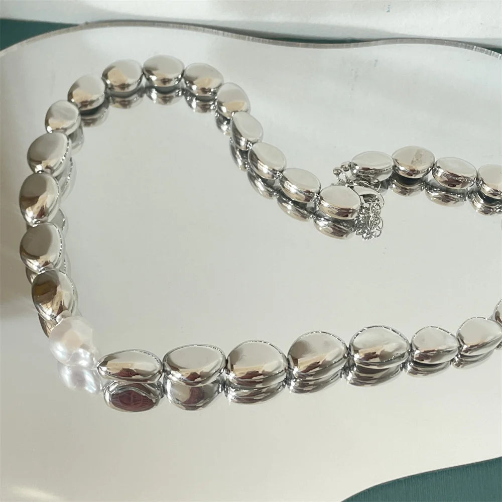 Pearl Chain Necklace boho chic 