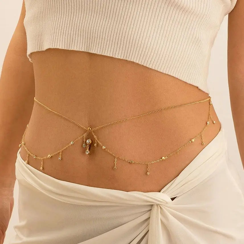 Summer Geometric Metal Body Chain