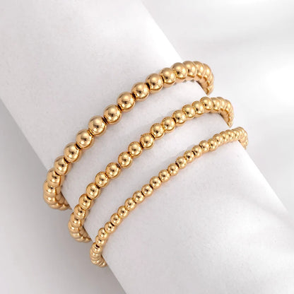 Gold Color Beads Bracelets Set 7 Piece