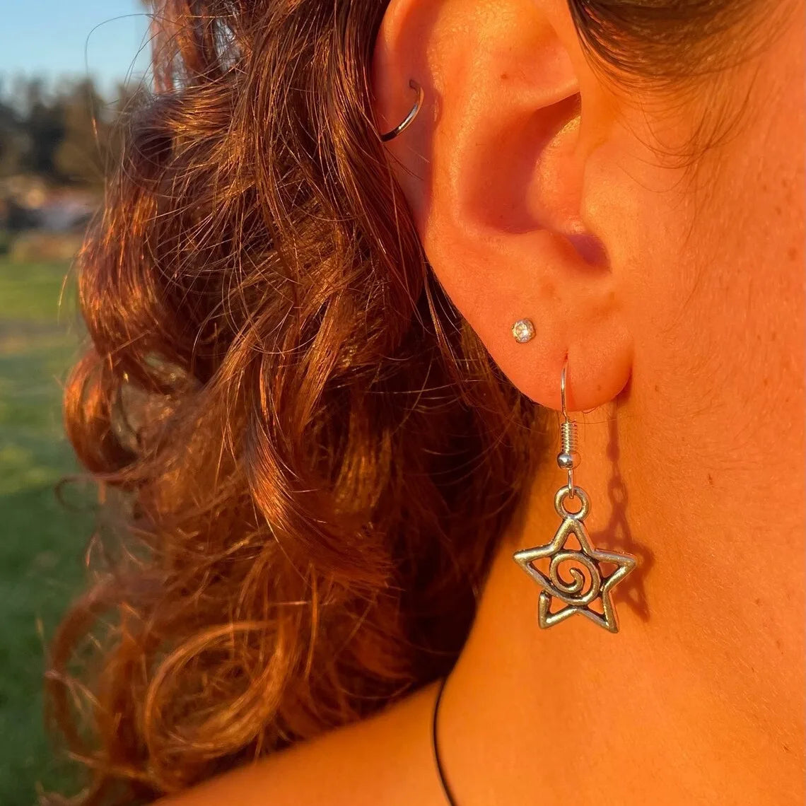 Hoop Star Earrings