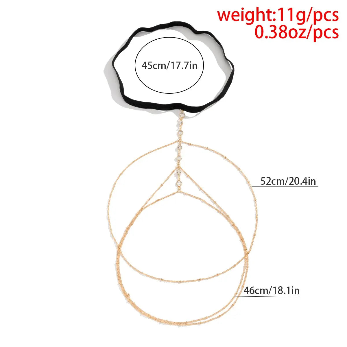 Multilayer Crystal Tassel Leg Chain