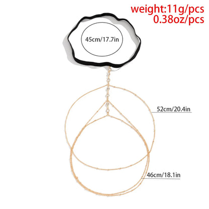 Multilayer Crystal Tassel Leg Chain