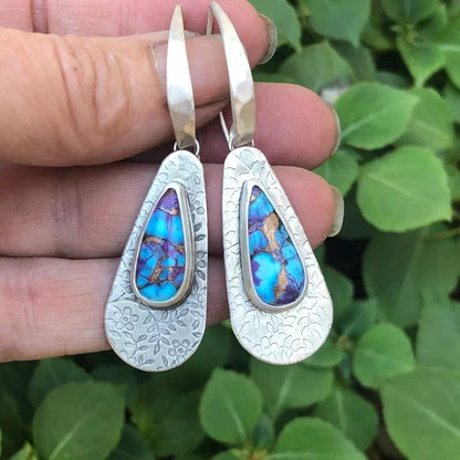 Natural Stone Boho Hook Earrings – Unique Mother’s Day Gift