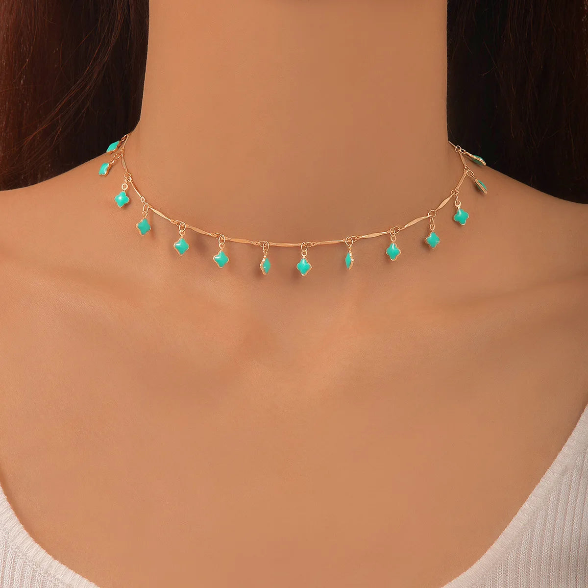 Crystal Stone Choker Necklace