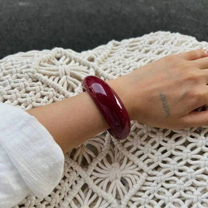 Chunky Red Acrylic Resin Cuff Bangle