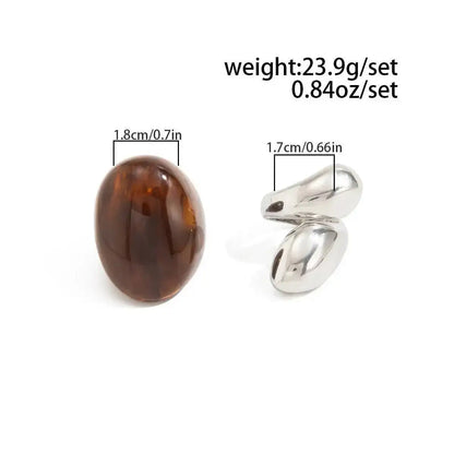 Boho Geometric Chunky Resin Knuckle Rings (2-Piece)