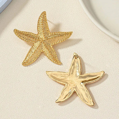 Large Metal Starfish Stud Earrings boho chic 