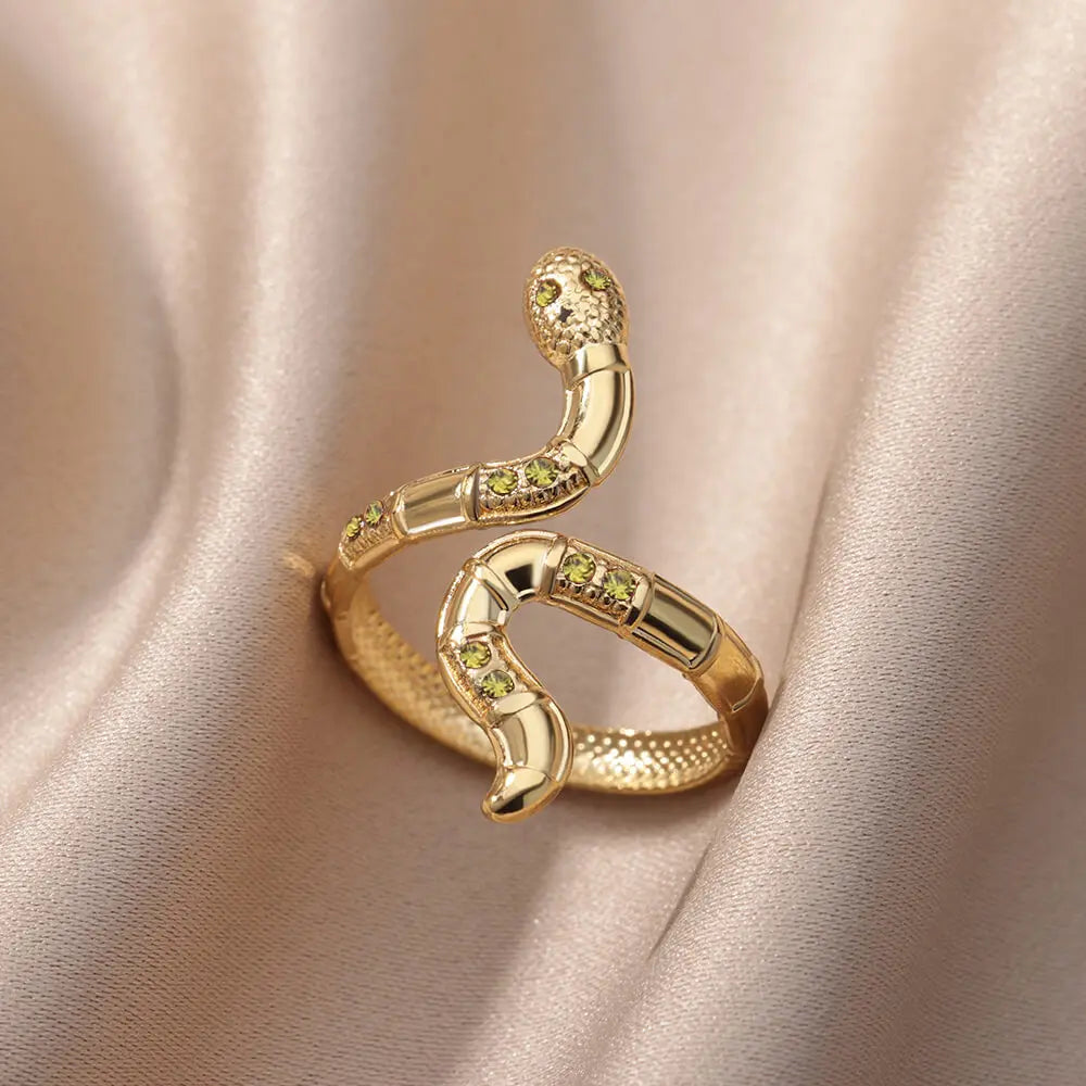 Adjustable Snake Zircon Rings