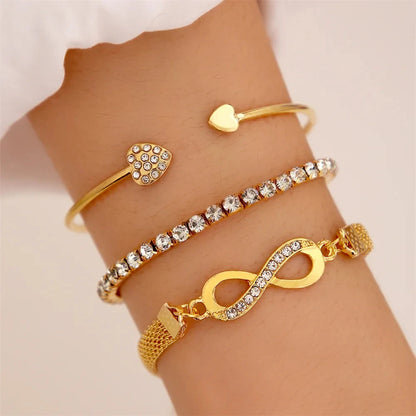 Crystal Rhinestone Heart Bracelets